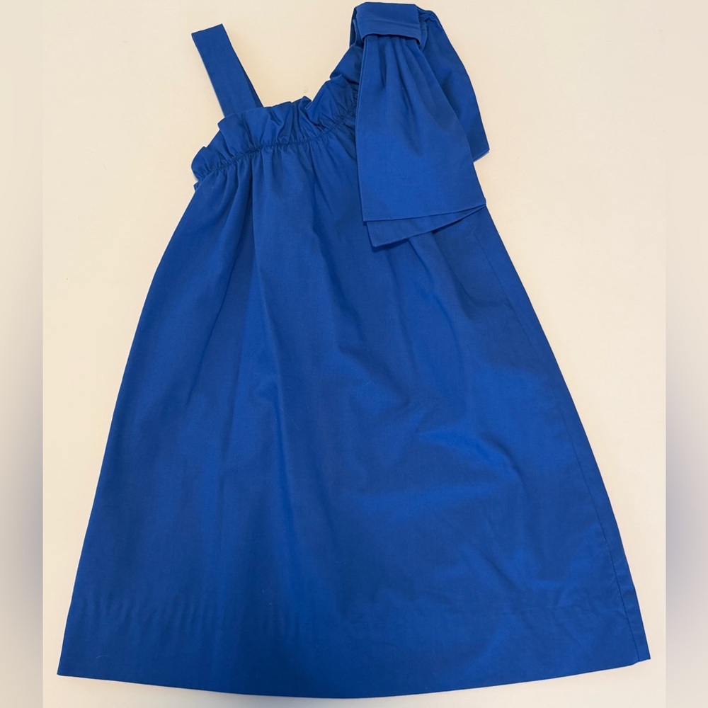 The Beaufort Bonnet Company Royal Blue One-Shoulder Bow Dress EUC